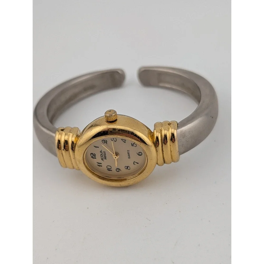 Timex Acqua Indiglo Watch 23mm Case Two Tone Bangle‎ Band - New Battery